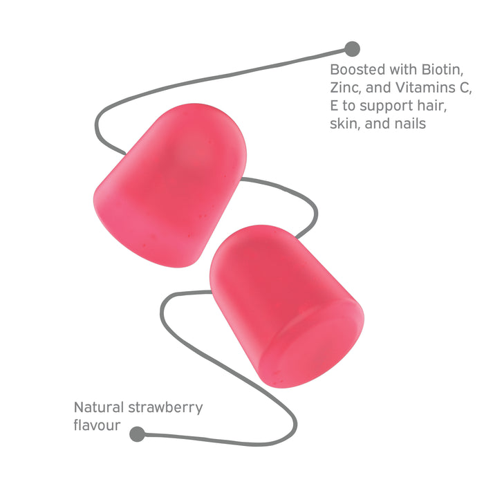 Nutri Burst Biotin PowerPlus - Strawberry Flavor (60 Gummies)